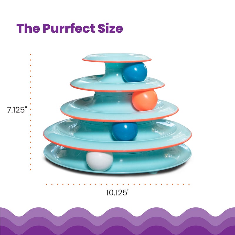 Catstages Chase Meowtain 4-Tier Interactive Cat Track Toy â€“ 4 Spinning Balls, Non-Slip Base, Ideal for Indoor Cats, Blue - Image 5